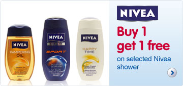 Buy 1 get 1 free on selected Nivea shower
